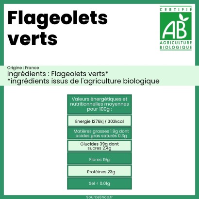Flageolets verts BIO en vrac - Origine France