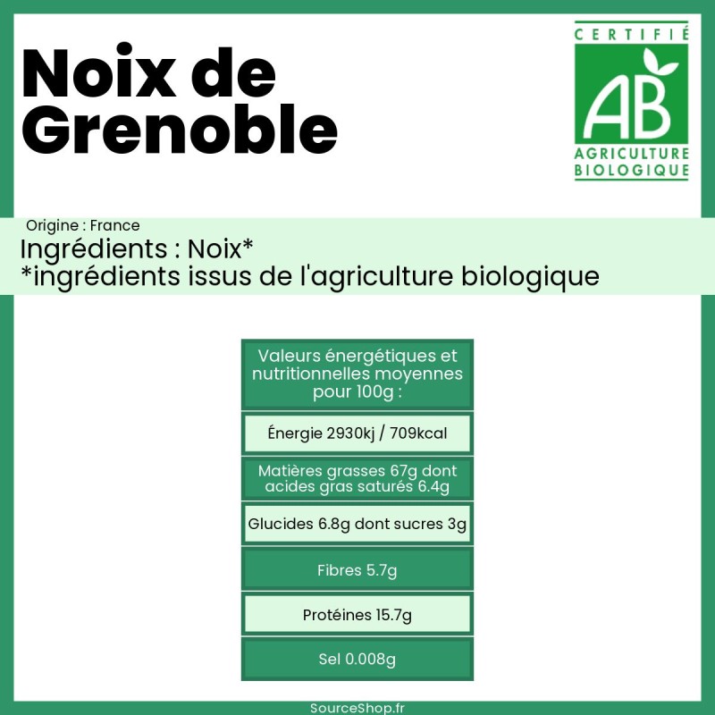 Noix de Grenoble BIO en vrac - Origine France