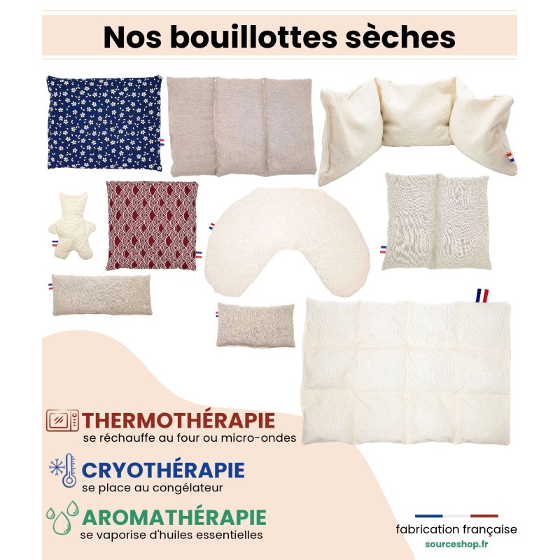 Doudou bouillotte anti-stress en coton BIO - Artisanal & Français