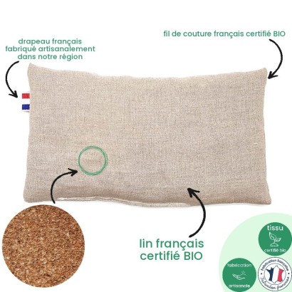 Bouillotte sèche anti-douleur BIO en graines de lin - Artisanale
