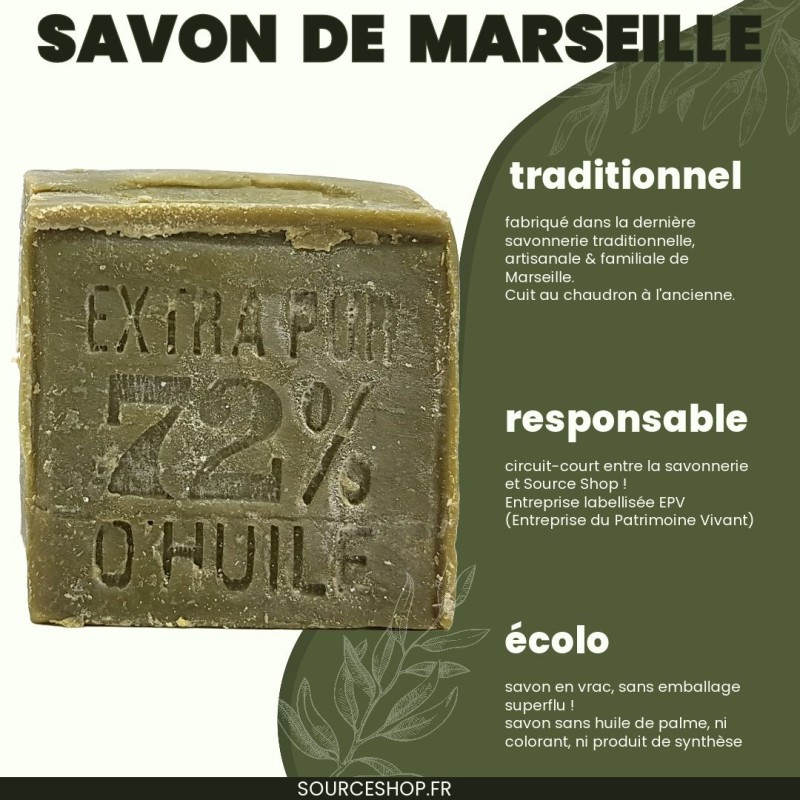 Véritable savon de Marseille 72% extra pur - en vrac - Le Sérail