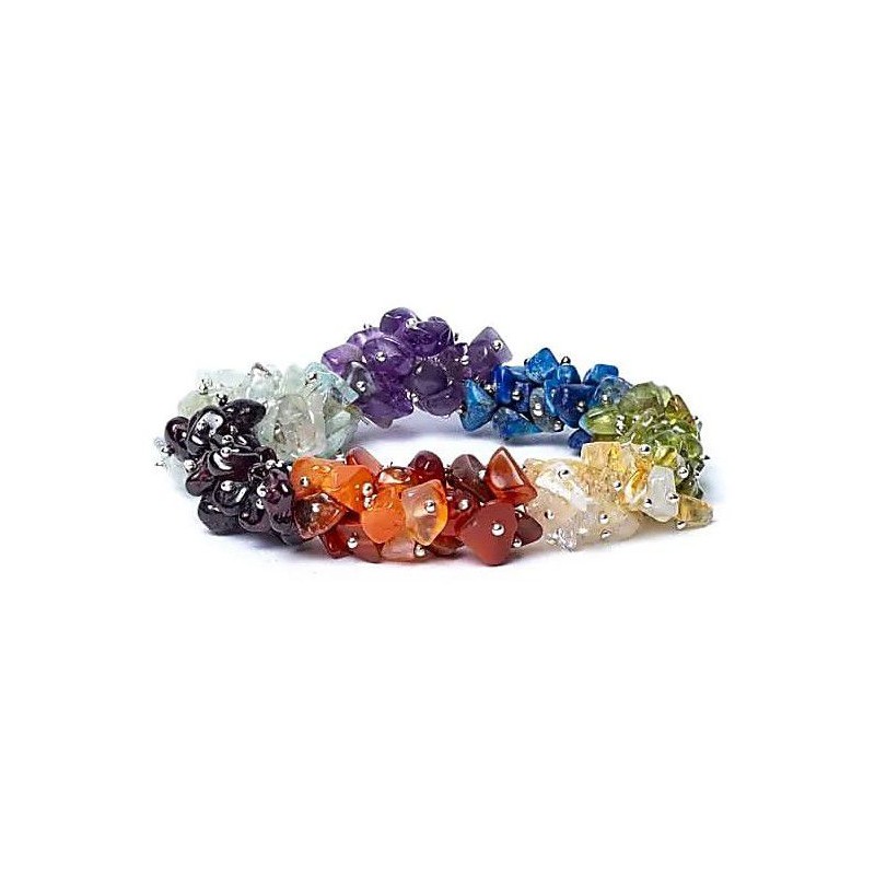 Bracelet baroque pierres 7 Chakras - Qualité AA