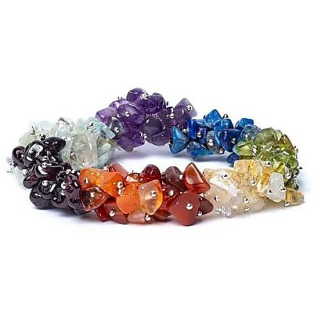 Bracelet baroque pierres 7 Chakras - Qualité AA