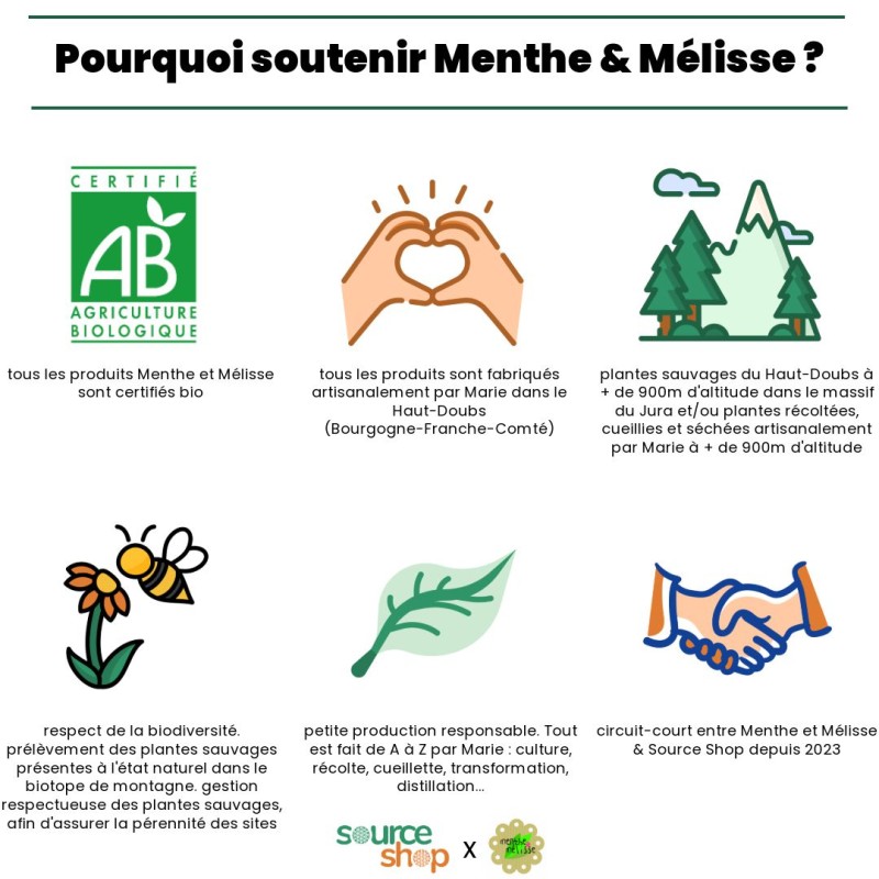 Tisane sauvage BIO Souffle épicé - 20g - Menthe et Mélisse