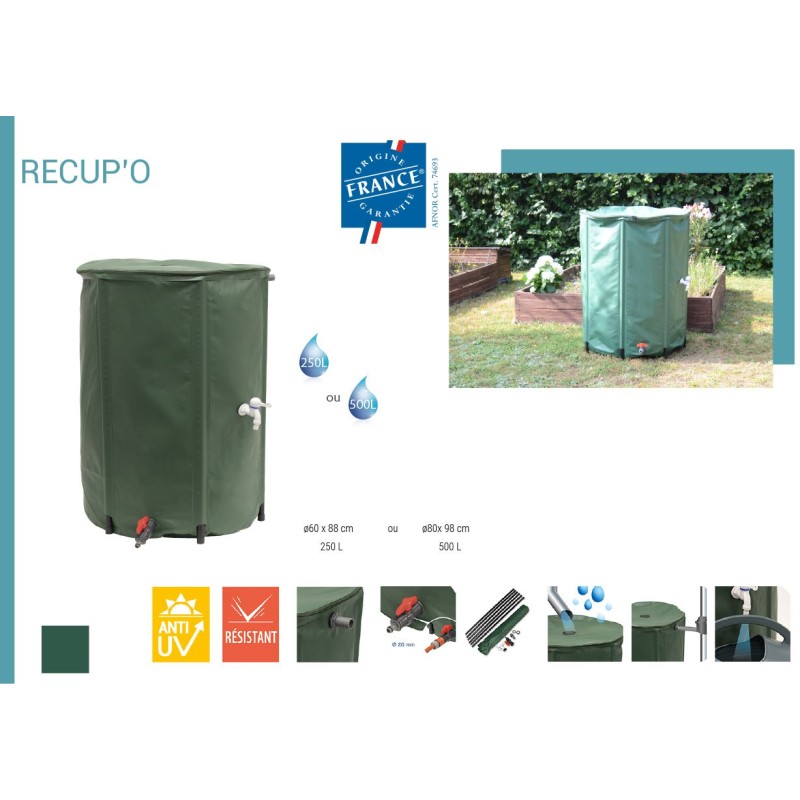 Récupérateur d'eau de pluie pliable - 250L ou 500L - EDA