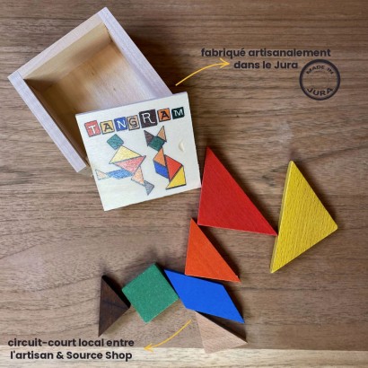 Tangram Montessori en bois du Jura - Artisanal & Local