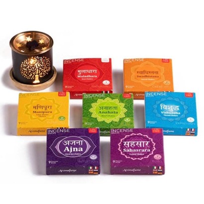 Kit Briques d'encens 7 Chakras + brûleur arbre de vie - Aromafume