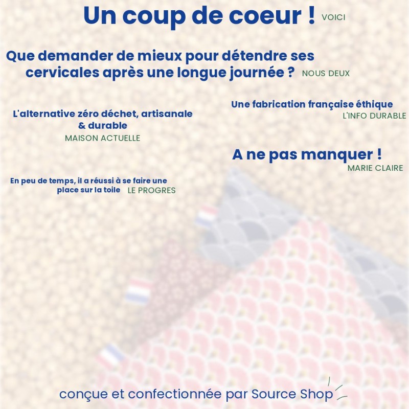 Coussin bouillotte sèche de noyaux de cerises - Artisanal & Français - BIO