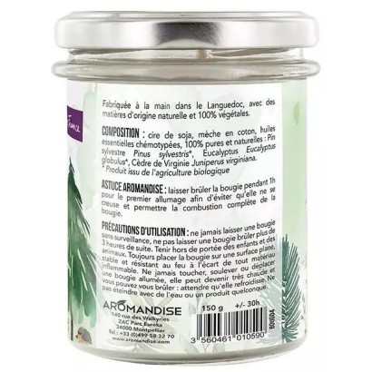 Bougie Balade en Forêt bio - vegan & naturelle - Aromandise