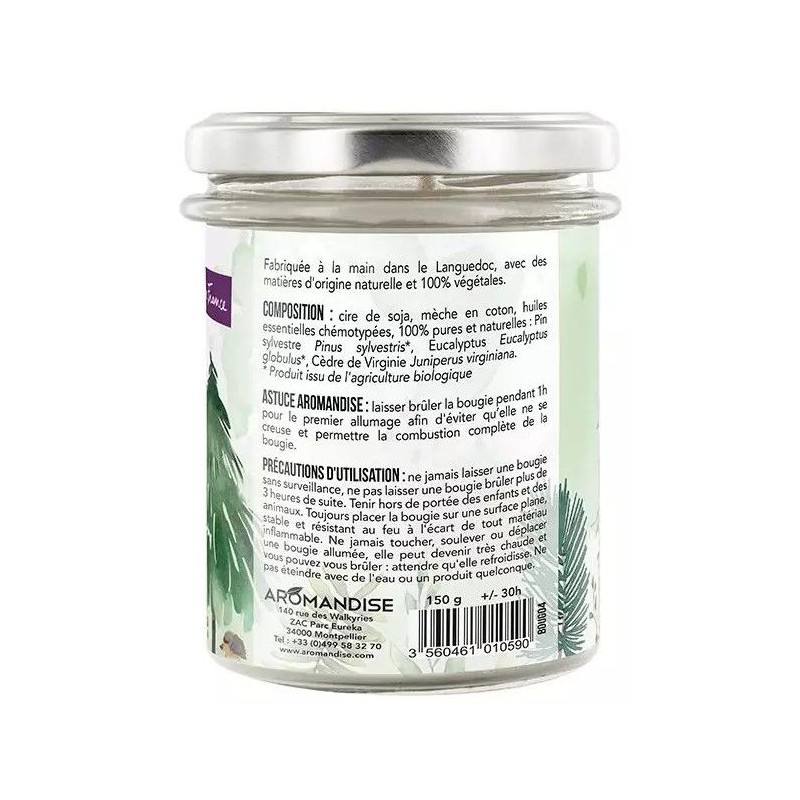 Bougie Balade en Forêt bio - vegan & naturelle - Aromandise