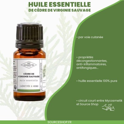 Huile essentielle de Cèdre de Virginie sauvage - MyCosmetik