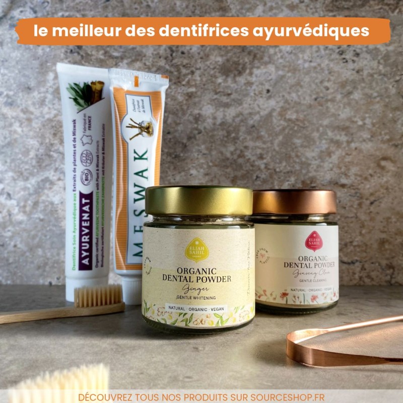 Dentifrice ayurvédique BIO en poudre au ginseng - Eliah Sahil