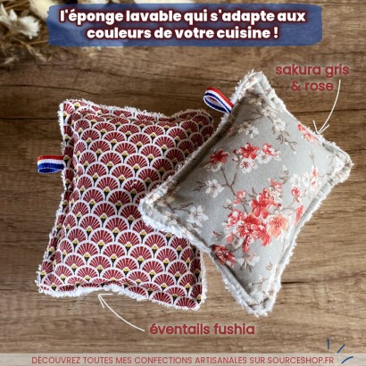 Éponge BIO essuyante lavable & réutilisable - Artisanale & Française