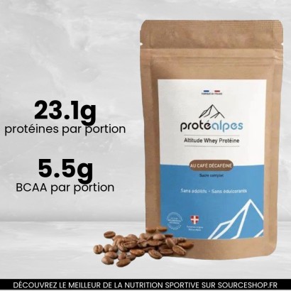 Whey Protéine Café Décaféiné - 750g - Protéalpes