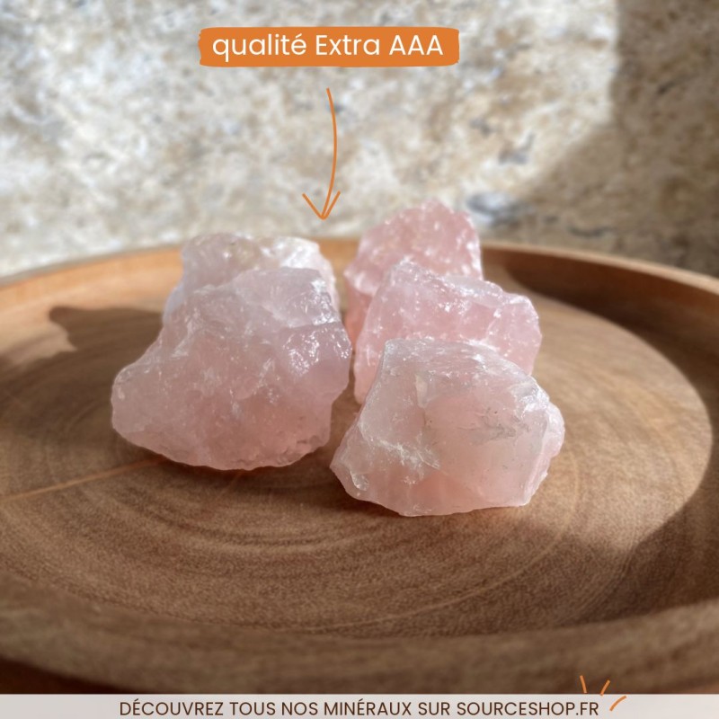 Quartz Rose Brut - qualité AAA extra