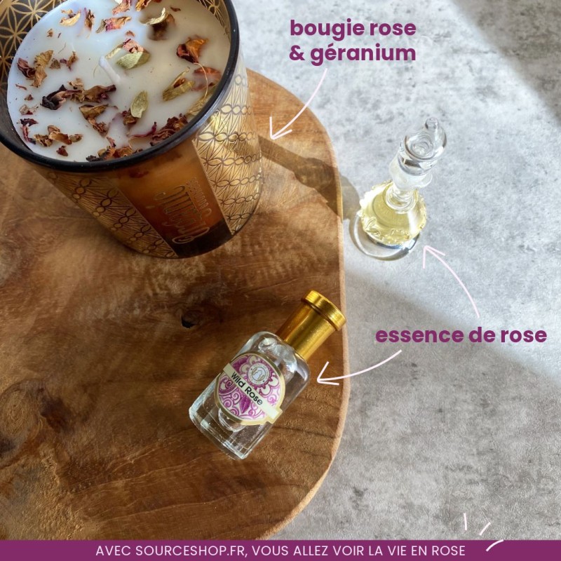 Bougie ayurvédique Rose & Géranium - vegan - Organic Goodness