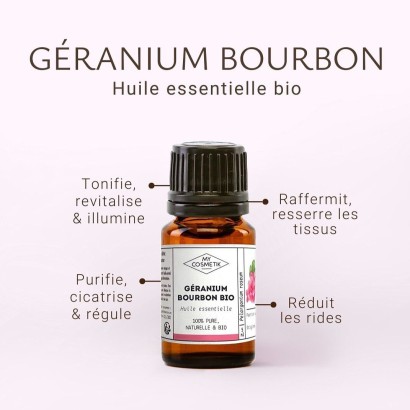 Huile essentielle de géranium bourbon BIO - MyCosmetik