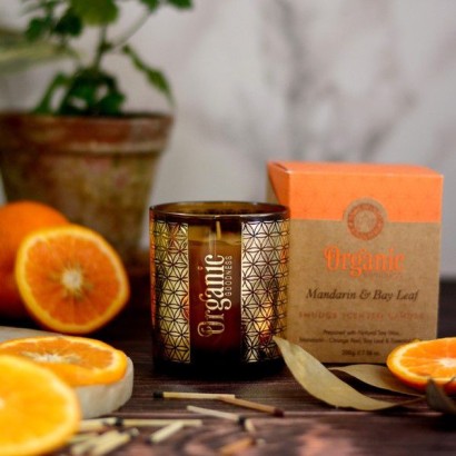 Bougie ayurvédique Mandarine & Laurier - vegan - Organic Goodness