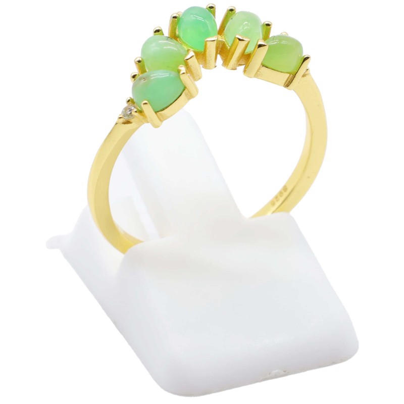 Bague Jade en Argent 925 - Réglable