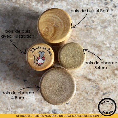 Boîte à dents de lait en bois du Jura - Fabrication artisanale française