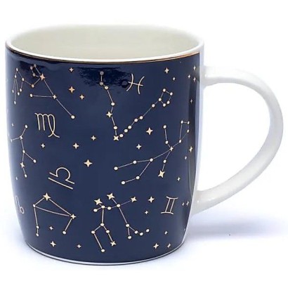 Mug à infusion en porcelaine Astrologie + filtre en inox