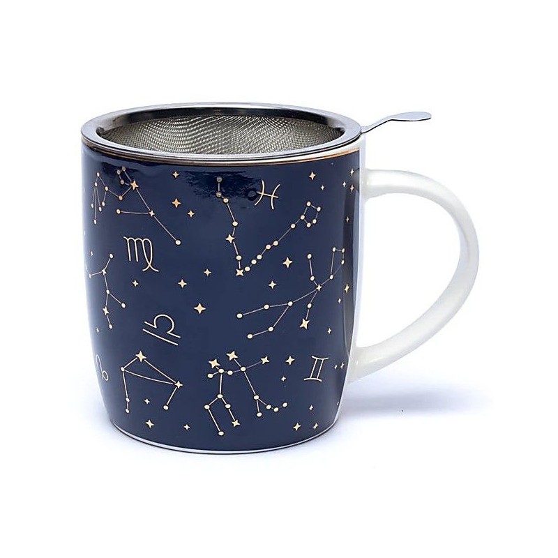 Mug à infusion en porcelaine Astrologie + filtre en inox