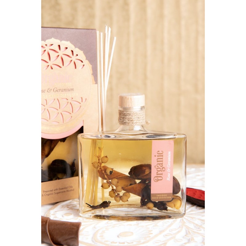 Diffuseur de parfum à bâtonnets Rose & Géranium - Organic Goodness