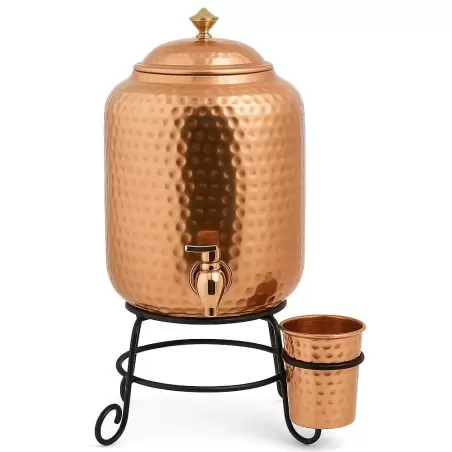 Fontaine distributeur à eau en cuivre + verre