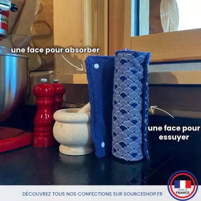 Rouleau Essuie-tout lavable & réutilisable BIO - Artisanal & Français