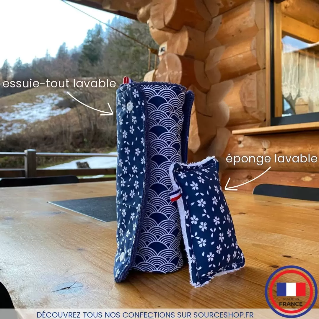 Rouleau Essuie-tout lavable & réutilisable - Français & Artisanal