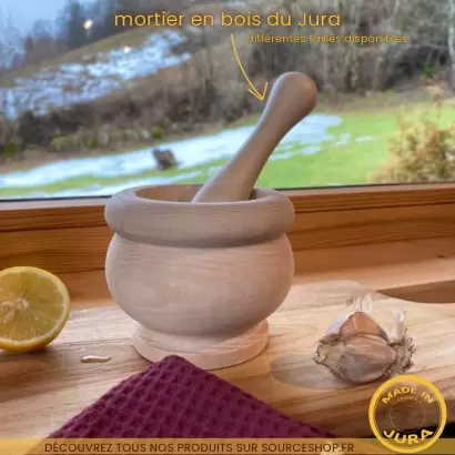 Mortier en bois de frêne du Jura - Artisanal & Local