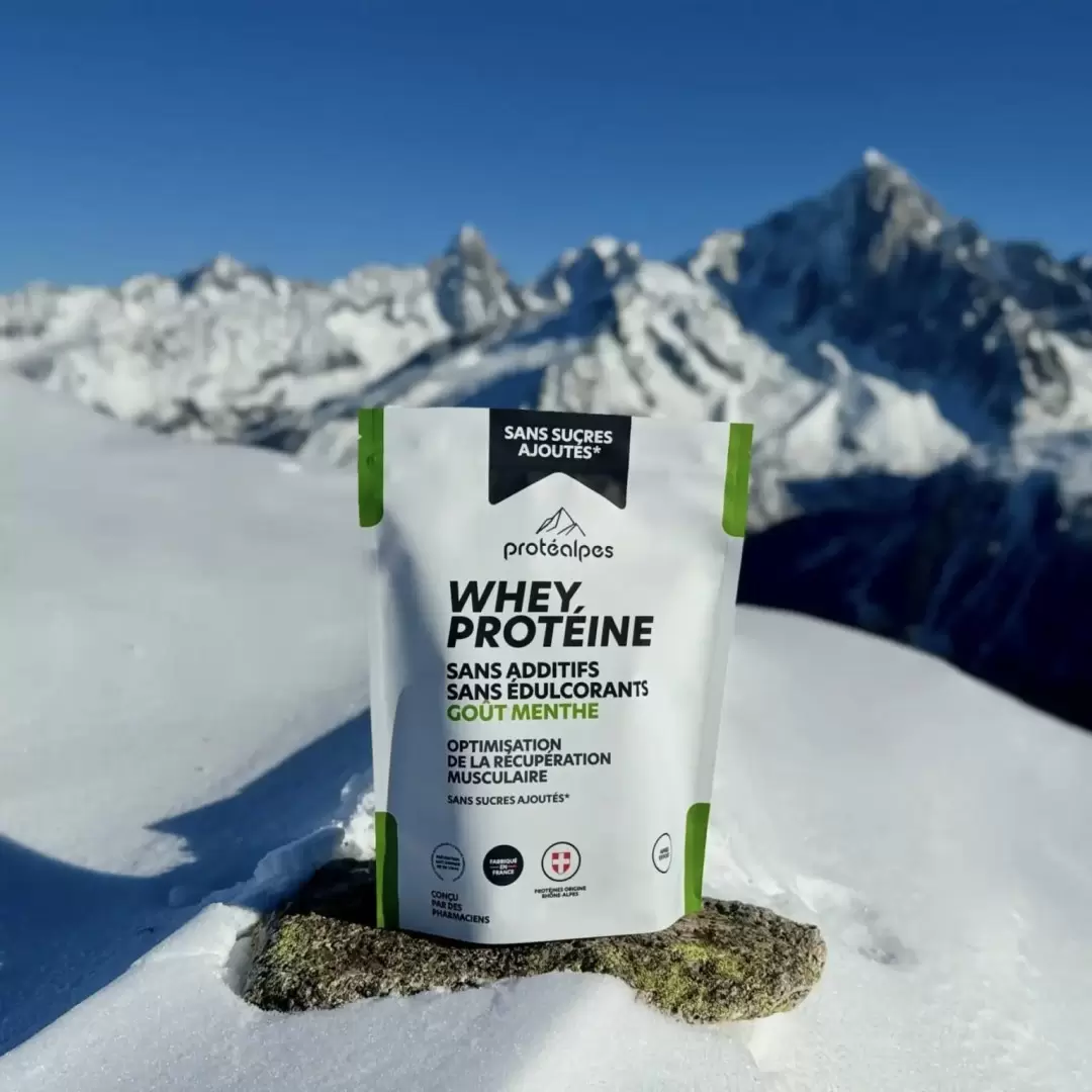 Whey Protéine Menthe - 750g - Sans Sucres Ajoutés | Protéalpes