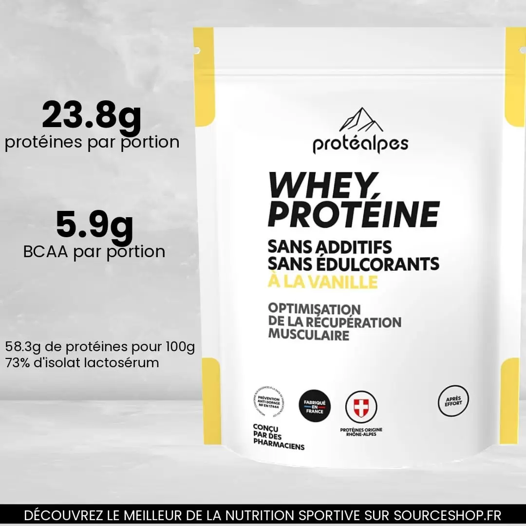 Whey Protéine Vanille - 750g - Protéalpes