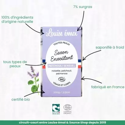 Savon au Patchouli Bio - Patchouli Sensuel - 100g - Louise émoi