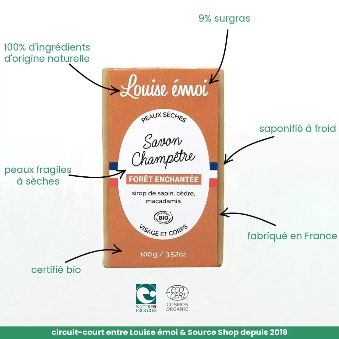 Savon Bio au Pin de Sibérie & Cèdre - Forêt enchantée - Louise émoi