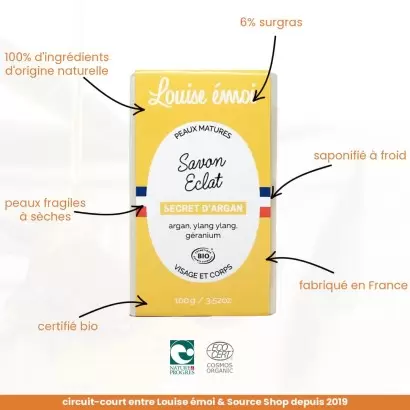 Savon BIO à l'argan - Secret d'Argan - 100g - Louise émoi