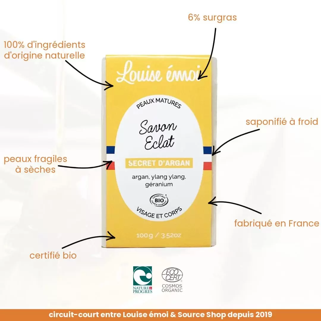 Savon BIO à l'argan - Secret d'Argan - 100g - Louise émoi