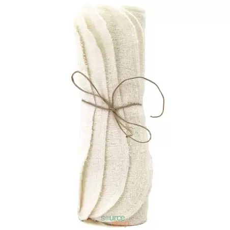 Lot de 5 lavettes BIO lavable & réutilisable - Artisanal & Français