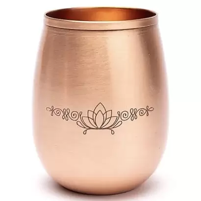 Gobelet en cuivre pur poli - Lotus - 350ml