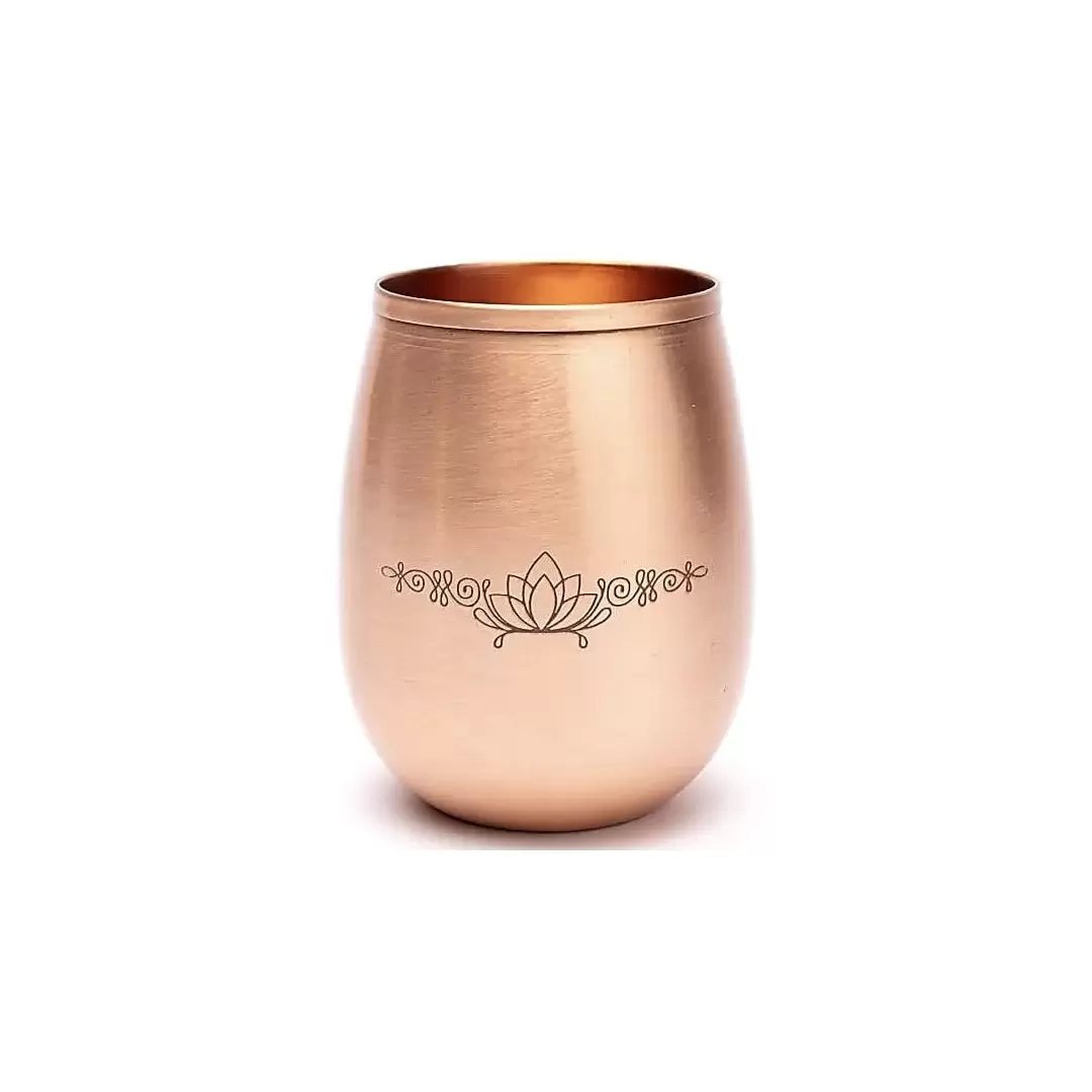 Gobelet en cuivre pur poli - Lotus - 350ml