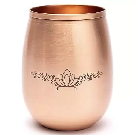 Gobelet en cuivre pur poli - Lotus - 350ml