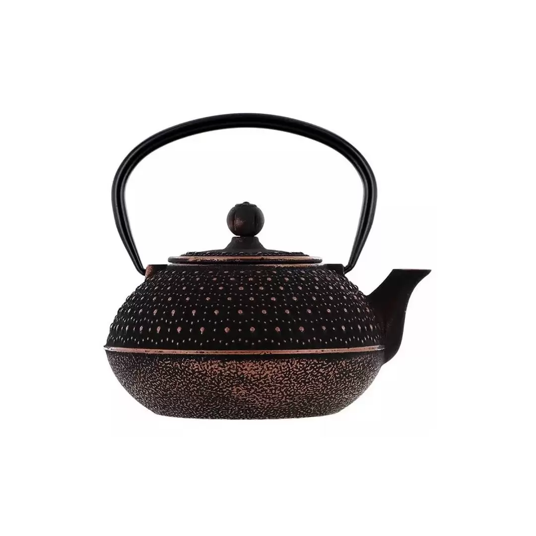 Théière en fonte Sui noire et dorée 0.8L – Aromandise