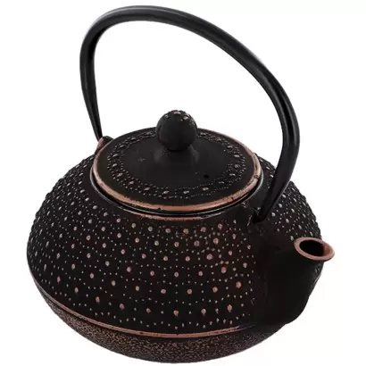 Théière en fonte Sui noire et dorée 0.8L – Aromandise