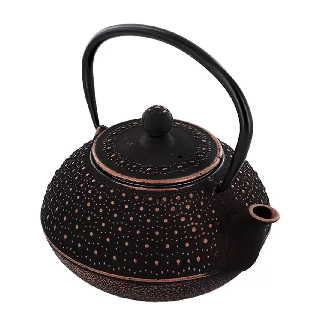 Théière en fonte Sui noire et dorée 0.8L – Aromandise