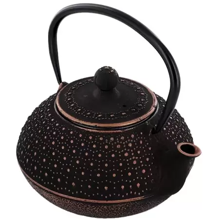 Théière en fonte Sui noire et dorée 0.8L – Aromandise