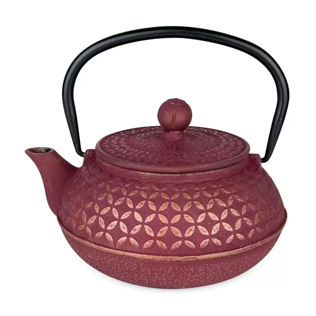 Théière Tsubaki en fonte rose vermillon 0.6L – Aromandise