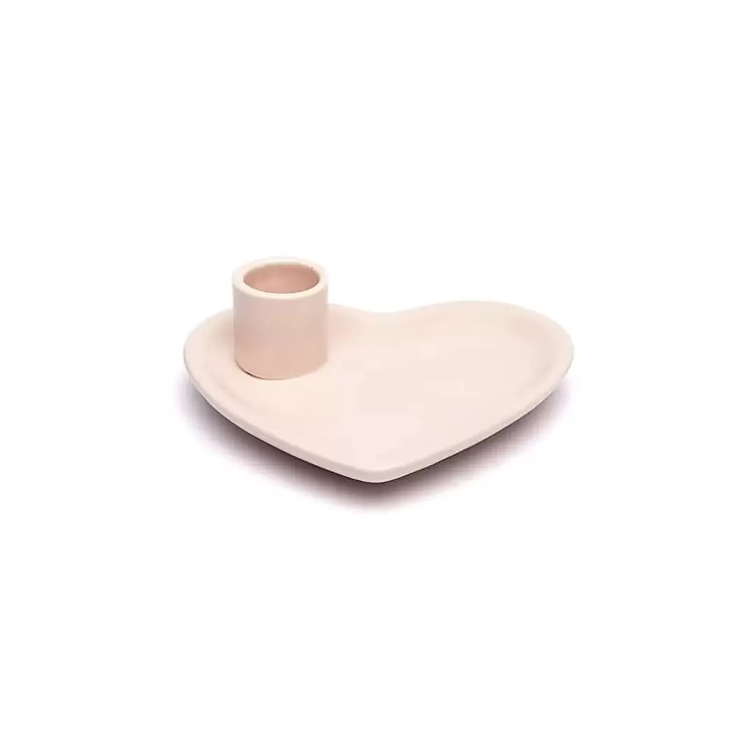 Brûleur de fumigation cœur rose pastel – support Palo Santo
