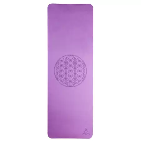 Tapis de yoga violet Fleur de Vie – Antidérapant & écologique