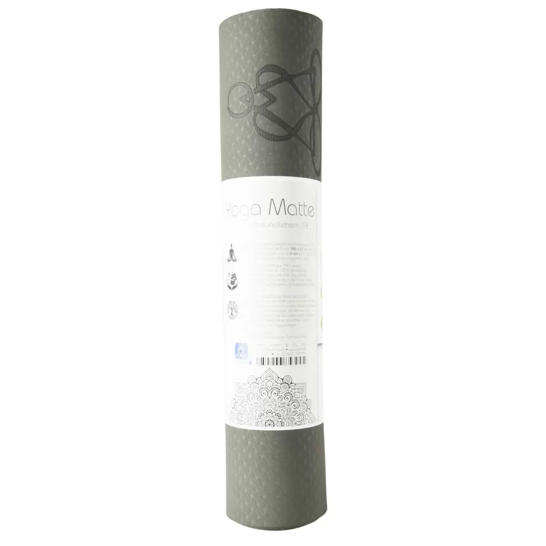 Tapis de yoga vert foncé Arbre de Vie – Antidérapant & écologique