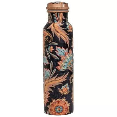 Gourde en cuivre pur motif floral – 950 ml